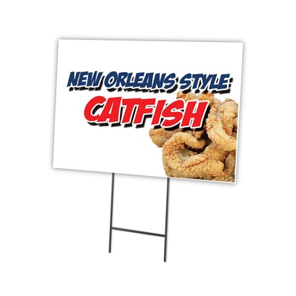 Signmission New Orleans Style Catfs Yard & Stake outdoor plastic coroplast window, 1824 New Orleans Style Catfs C-1824 New Orleans Style Catfs - main